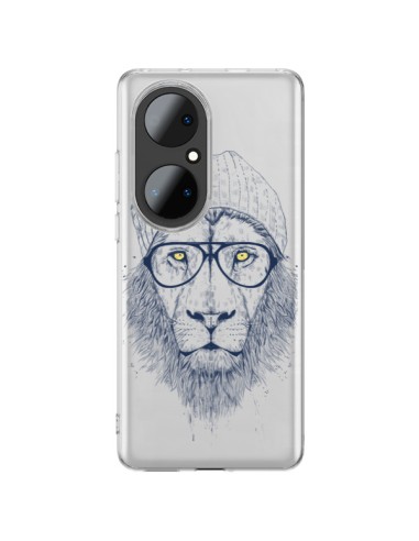 Huawei P50 Pro Case Cool Lion Swag Glasses Clear - Balazs Solti