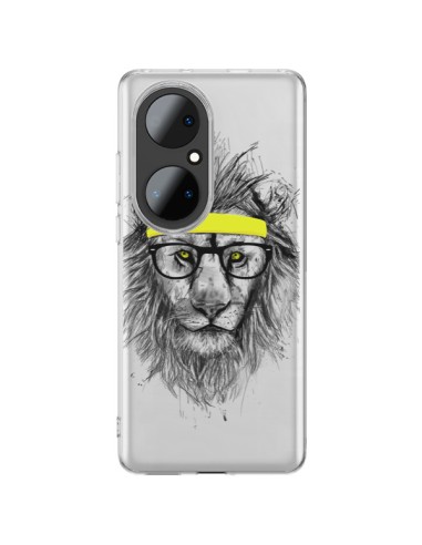 Cover Huawei P50 Pro Hipster Leone Trasparente - Balazs Solti