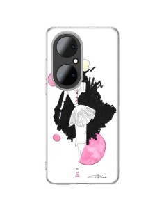 Coque Huawei P50 Pro Demoiselle Femme Fashion Mode Rose - Cécile
