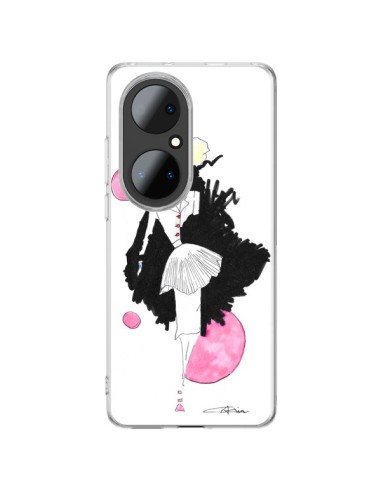 Coque Huawei P50 Pro Demoiselle Femme Fashion Mode Rose - Cécile