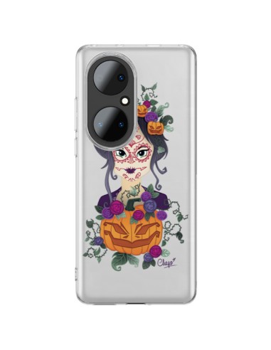 Huawei P50 Pro Case Girl Closed Eyes Santa Muerte Clear - Chapo