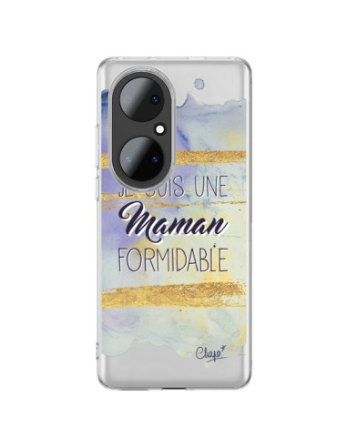 Cover Huawei P50 Pro Sono una Mamma Formidabile Viola Trasparente - Chapo