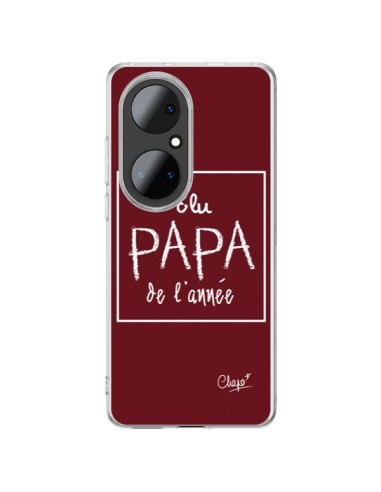 Coque Huawei P50 Pro Elu Papa de l'Année Rouge Bordeaux - Chapo