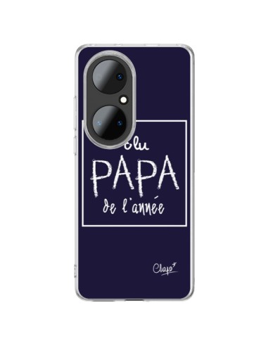 Coque Huawei P50 Pro Elu Papa de l'Année Bleu Marine - Chapo