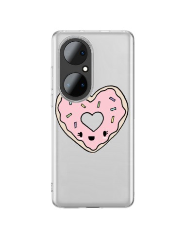Coque Huawei P50 Pro Donuts Heart Coeur Rose Transparente - Claudia Ramos