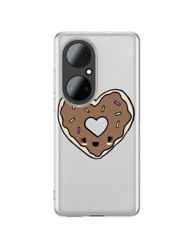 Coque Huawei P50 Pro Donuts Heart Coeur Chocolat Transparente - Claudia Ramos