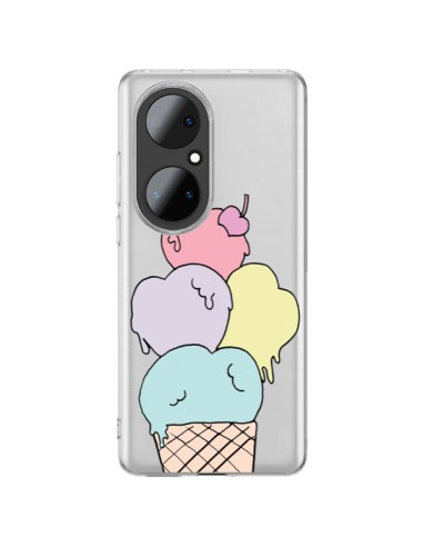 Coque Huawei P50 Pro Ice Cream Glace Summer Ete Coeur Transparente - Claudia Ramos