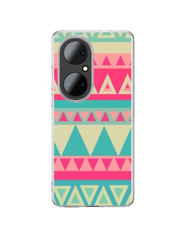 Cover Huawei P50 Pro Azteco Rosa Verde - Eleaxart