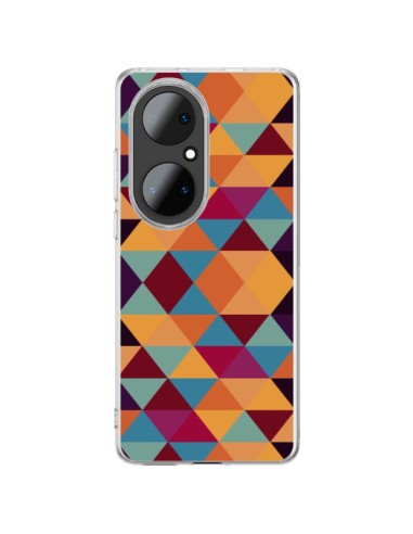 Coque Huawei P50 Pro Azteque Triangle Orange - Eleaxart