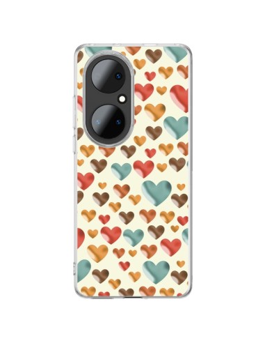 Huawei P50 Pro Case Hearts Colorful - Eleaxart