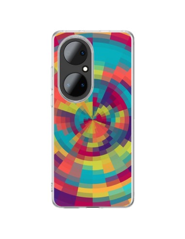 Coque Huawei P50 Pro Spirale de Couleurs Rouge Vert - Eleaxart