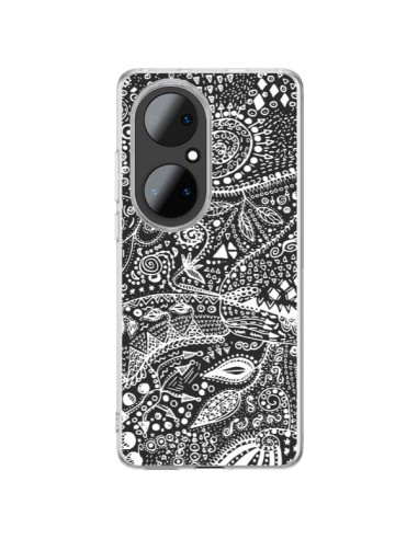 Huawei P50 Pro Case Aztec Black and White - Eleaxart