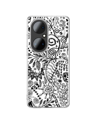 Huawei P50 Pro Case Aztec Black and White - Eleaxart