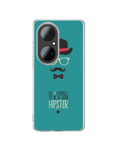 Huawei P50 Pro Case Hat, Glasses, Moustache, Bow Tie to be a Good Hipster - Eleaxart