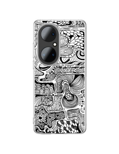 Huawei P50 Pro Case Reflet Black and White - Eleaxart