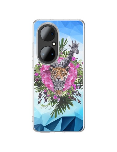 Huawei P50 Pro Case Giraffe Lions Tigers Jungle - Eleaxart