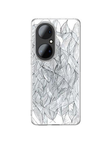 Huawei P50 Pro Case Leaves Black and White - Léa Clément