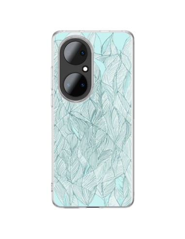 Coque Huawei P50 Pro Courbes Meandre Bleu Vert Nuageux -  Léa Clément