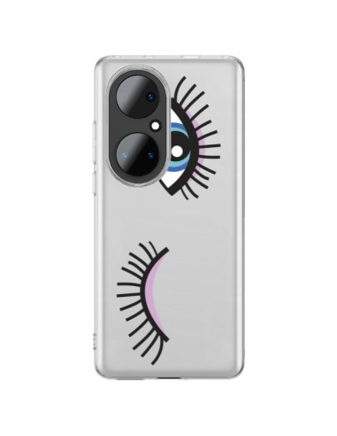 Huawei P50 Pro Case Eyes Blue Clear - Léa Clément