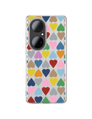 Huawei P50 Pro Case Heart Colorful Clear - Project M