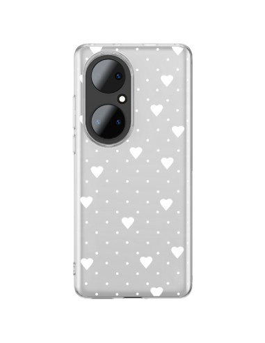 Coque Huawei P50 Pro Point Coeur Blanc Pin Point Heart Transparente - Project M