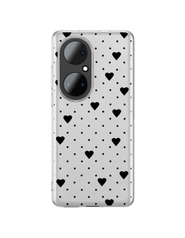 Coque Huawei P50 Pro Point Coeur Noir Pin Point Heart Transparente - Project M