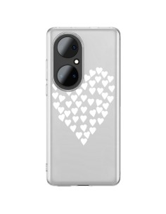 Coque Huawei P50 Pro Coeurs Heart Love Blanc Transparente - Project M