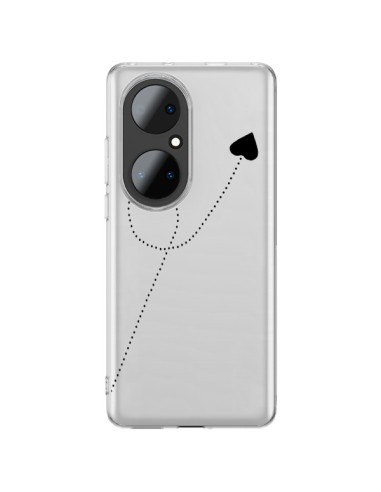 Huawei P50 Pro Case Travel to your Heart Black Clear - Project M