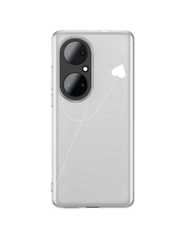 Coque Huawei P50 Pro Travel to your Heart Blanc Voyage Coeur Transparente - Project M