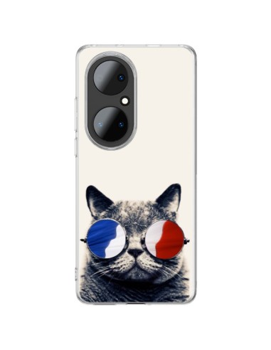 Coque Huawei P50 Pro Chat à lunettes françaises - Gusto NYC