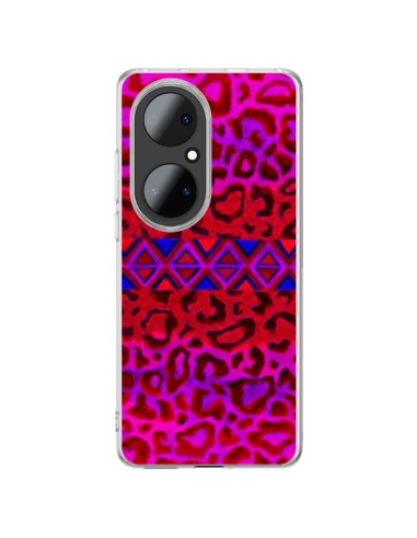 Huawei P50 Pro Case Tribal Leopard Red - Ebi Emporium