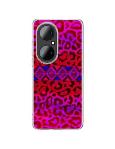 Cover Huawei P50 Pro Tribal Leopardo Rosso - Ebi Emporium