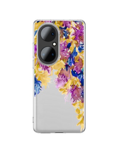 Coque Huawei P50 Pro Cascade Florale Transparente - Ebi Emporium