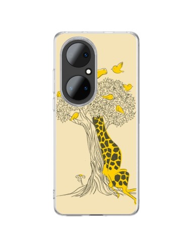 Coque Huawei P50 Pro Girafe Amis Oiseaux - Jay Fleck