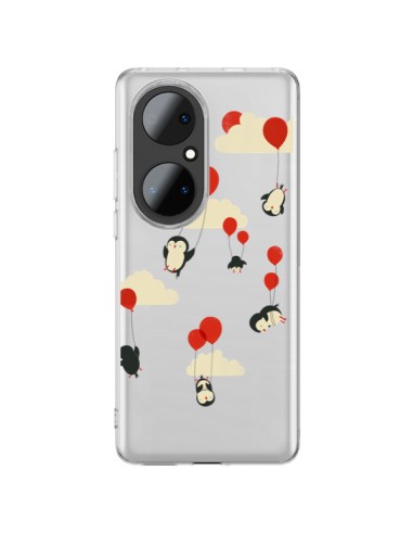 Coque Huawei P50 Pro Pingouin Ciel Ballons Transparente - Jay Fleck