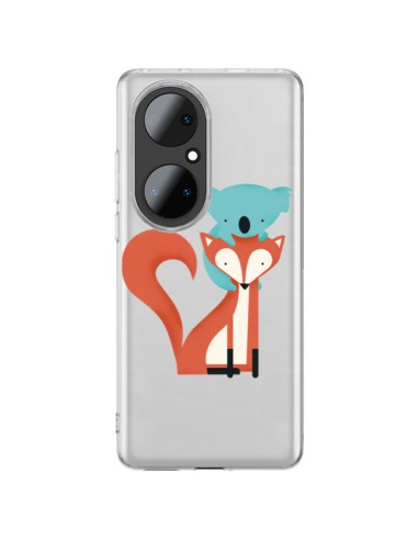 Cover Huawei P50 Pro Volpe e Koala Amore Trasparente - Jay Fleck