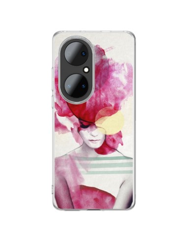 Coque Huawei P50 Pro Bright Pink Portrait Femme - Jenny Liz Rome