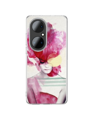 Huawei P50 Pro Case Bright Pink Ritratt Girl - Jenny Liz Rome