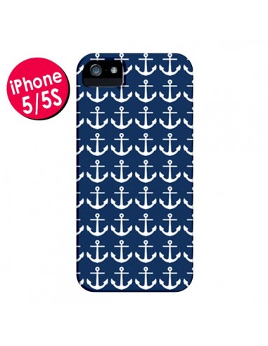 Coque Ancre Marin Bleu Anchors Navy pour iPhone 5 et 5S - Mary Nesrala