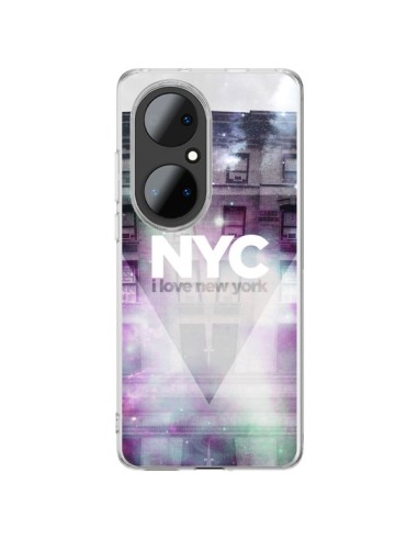 Coque Huawei P50 Pro I Love New York City Violet Vert - Javier Martinez