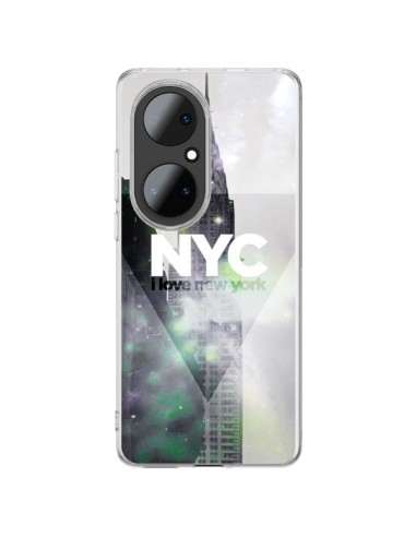 Cover Huawei P50 Pro I Love New York City Grigio Viola Verde - Javier Martinez