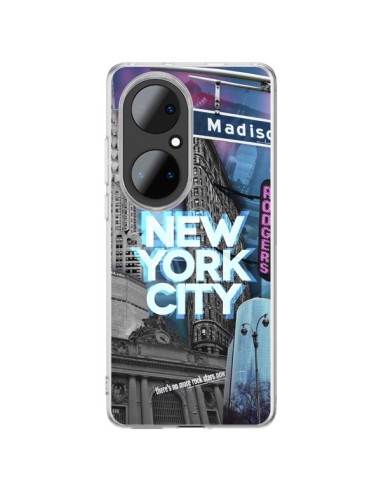 Coque Huawei P50 Pro New York City Buildings Bleu - Javier Martinez