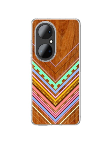 Cover Huawei P50 Pro Azteco Arbutus Pastel Legno Aztec Tribal - Jenny Mhairi