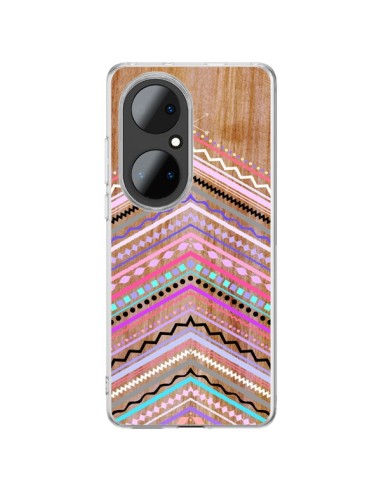 Coque Huawei P50 Pro Purple Chevron Wild Wood Bois Azteque Aztec Tribal - Jenny Mhairi