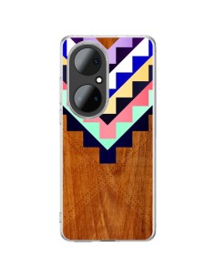Coque Huawei P50 Pro Wooden Tribal Bois Azteque Aztec Tribal - Jenny Mhairi
