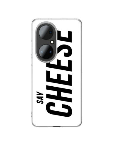 Coque Huawei P50 Pro Say Cheese Smile Blanc - Jonathan Perez