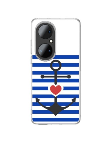 Coque Huawei P50 Pro Mariniere Encre Marin Coeur - Jonathan Perez