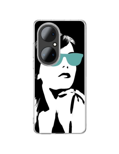 Coque Huawei P50 Pro Fille Lunettes Bleues - Jonathan Perez