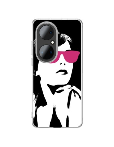 Coque Huawei P50 Pro Fille Lunettes Roses - Jonathan Perez