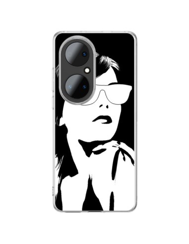 Coque Huawei P50 Pro Fille Lunettes Blanches - Jonathan Perez